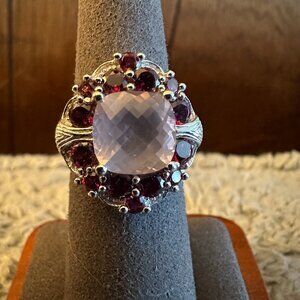 HSN Cocktail ring sz 6 Pink and red Valentines day